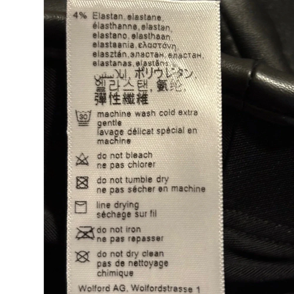 Wolford‎ | Edie Forming Leggings Black Vegan Leather Sz 10